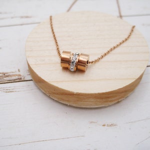 Stainless steel chain rings, pendant ring, chain rose gold, stainless steel rose gold, dainty