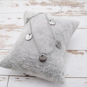 Stainless steel chain with plate, stainless steel pendant, gold-colored chain, rose gold chain, gift for her