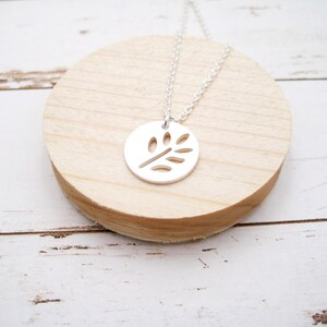 Stainless steel chain with branch pendant, stainless steel pendant, leaf, branch, delicate chain