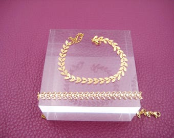 LEAVES bracelet, gold-colored, Layher, stackable bracelet, purist, minimal, fine bracelet, stainless steel bracelet, wide bracelet