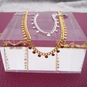 Stainless steel chain PARTY, wide chain, gold-colored, silver-colored, choker chain, chain without pendant, long chain