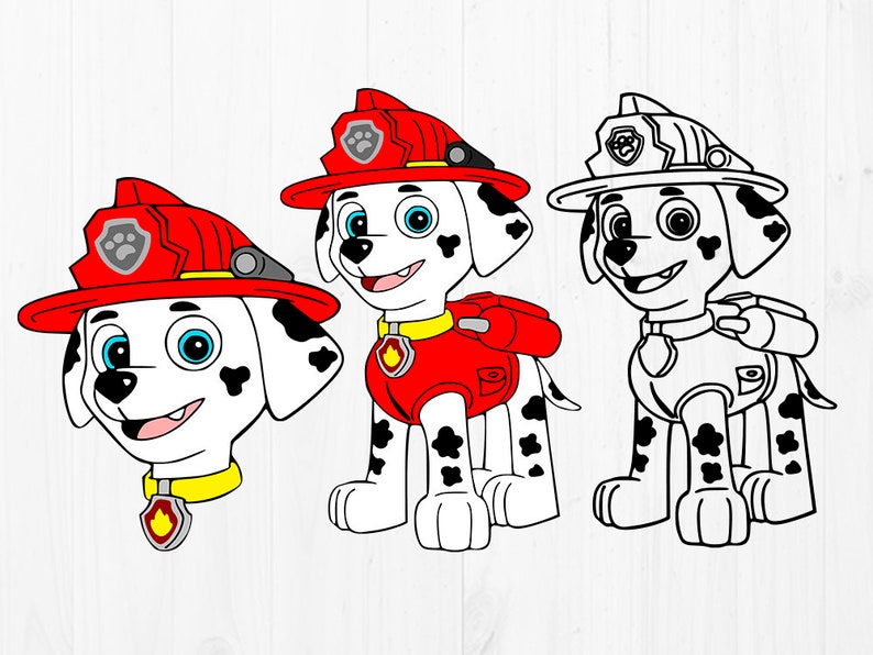 Download Clip Art Art Collectibles Marshall Head Paw Patrol Marshall Cutfile Silhouette Marshall Svg Paw Patrol Svg File Paw Patrol Outline Marshall Paw Patrol Clipart
