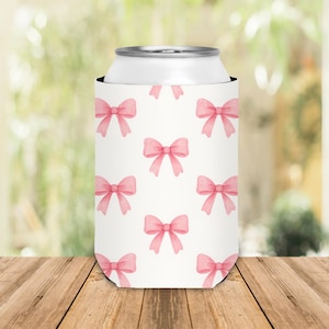 Pink Bows Can Cooler