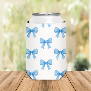 Blue Bow Can Cooler