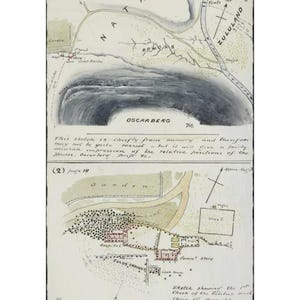 Carte de reproduction dessinée par le Lt John Chard VC Rorke's Drift Natal 1879...1/2