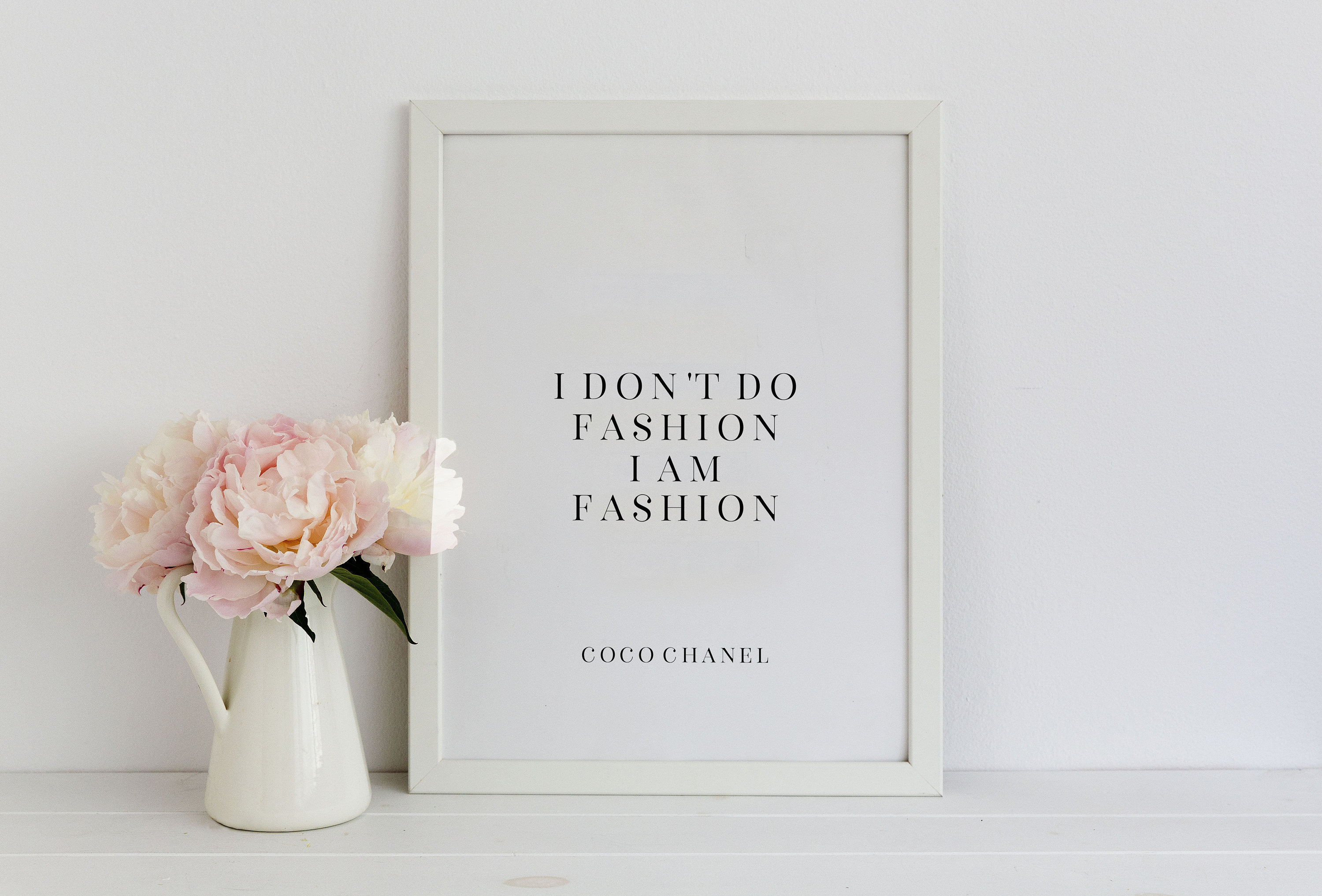 Chanel wall art coco chanel quotei dont do fashion i am etsy 3000x2034 Quotes chanel