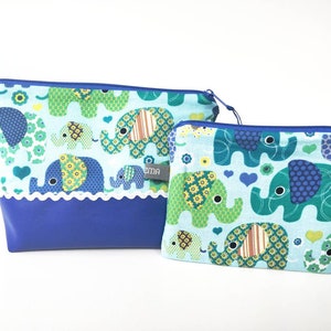 Kosmetiktaschen Set, Kulturtasche, Waschtasche, Täschchen, Kinder, Mädchen, Elefanten
