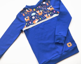 Long-sleeved shirt children, children's sweater, children's shirt, baby, girl, t-shirt, short-sleeved, fox