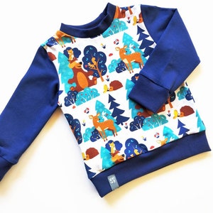 Kids Long Sleeve Shirt Kids Sweater Kids Shirt Baby Boys Girls T-Shirt Short Sleeve Forest Animals