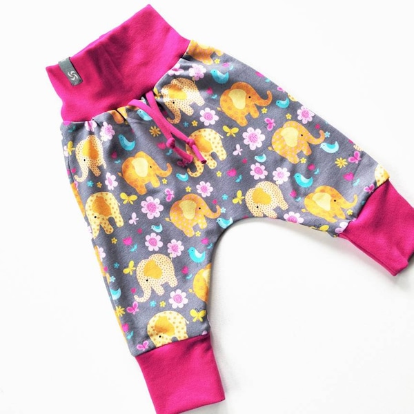 Pumphose Baby, Babyhose, Jerseyhose, Mädchen, Elefant