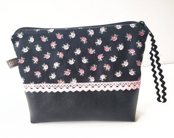 Cosmetic bag, toiletry bag, make-up bag, make-up bag, bag, florets