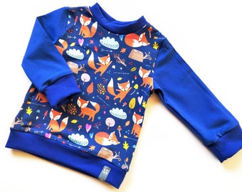 Long sleeve shirt children, children sweater, children shirt, baby, girl, t-shirt, short sleeve, fox