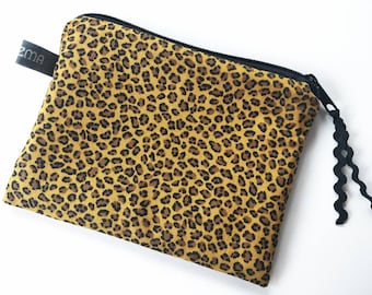 KrimsKrams-Tasche, Mäppchen, Täschchen, Kosmetiktasche, Damen, Mädchen, personalisiert, Leopard