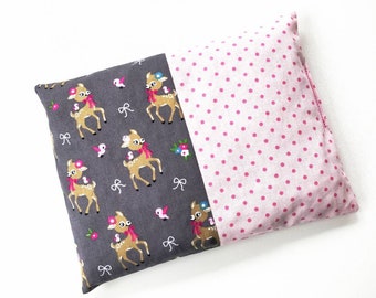 Cherry pit pillow, heat pillow, dots, deer