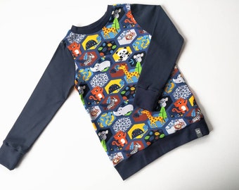 Shirt met lange mouwen kinderen, kindertrui, kindershirt, jongens, meisjes, t-shirt, korte mouw, dieren