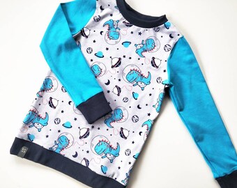 Kids Long Sleeve Shirt Kids Sweater Kids Shirt Baby Boys Girls Tee Short Sleeve Dinos in Space