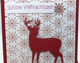 Weihnachtskarte mit Hirsch