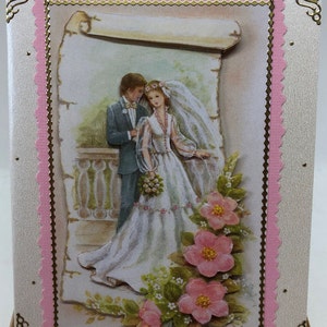 Hochzeitskarte in 3D-Technik mit Brautpaar