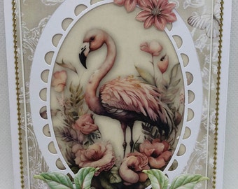 Glückwunschkarte mit Flamingo