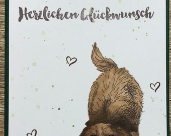 Glückwunschkarte mit Hund