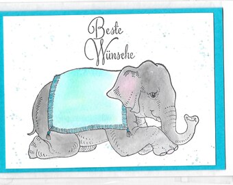Congratulatory card with elephant