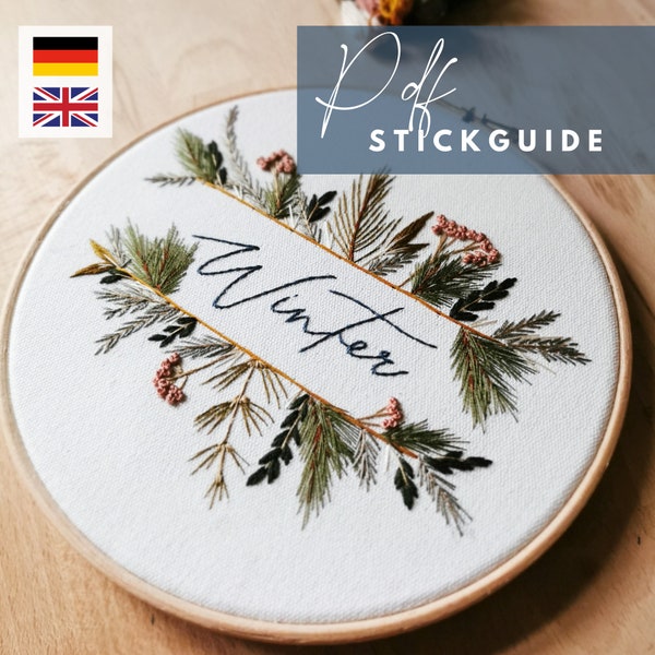 Embroidery patterns "Winter" for self-stitching & PDF Pattern Design download, Embroidery, Pattern Design, Winter, Christmas.