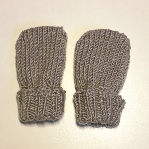 grey baby mittens