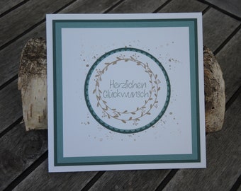 Greeting card - wreath of leaves