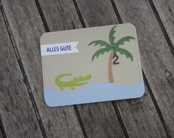 Birthday card - Crocodile