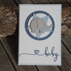 Karte zur Geburt - mit Elefant