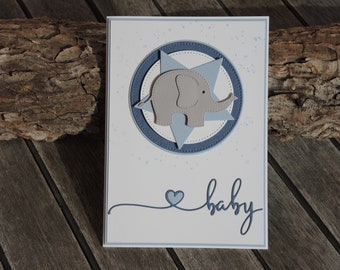 Birth card - with elephant