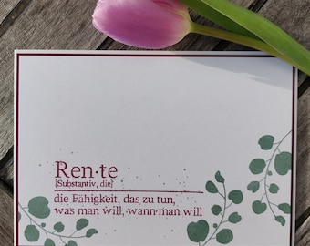 Grußkarte - Rente