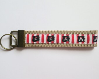 Pirate - lanyard beige red-white (12 cm)