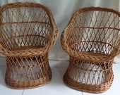 Vintage couple kids wicker chair 30s