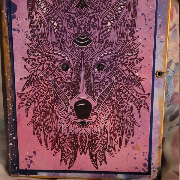 Beautiful Bohemian Wolf Handmade Journal.
