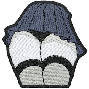 Thigh Highs Embroidered Iron On Patch - 2.5x2.75| Anime Manga Lewd Panties Skirt Monochrome Clothes Accessory for Hats, Bags, Jackets & More