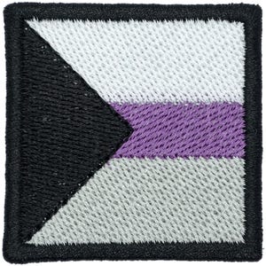 Demisexual Pride Embroidered Iron On Patch - 2x2" | LGBTQIA+ Queer Flag Clothes Accessory for Hats, Bags, & Jackets