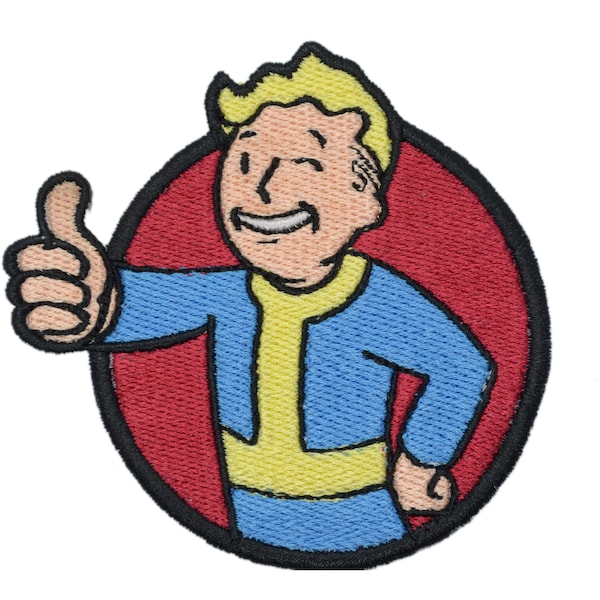 Vault Boy Embroidered Iron On Patch -3.25x3| Fallout Inspired Nuclear Wasteland Vault-Tec Clothes Accessory Applique for Hats, Bags, Jackets
