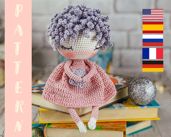 PDF PATTERN Amigurumi Little Angel,  Crochet Doll, DIY, Stuffed Toy, Crochet Gift, Pattern English, Español, Français Русский, Deutsche