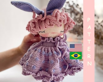 PDF PATRÓN de ganchillo Muñeco amigurumi Bonito conejito, Peluche de ganchillo, La mejor idea de regalo