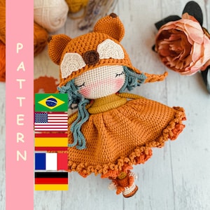 PDF PATTERN all'uncinetto Bambola Amigurumi Volpe carina, peluche all'uncinetto, migliore idea regalo