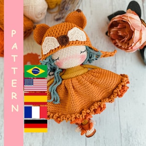 PDF Crochet PATTERN Amigurumi Doll Cute Fox,  Crochet Stuffed Toy, Best Gift Idea