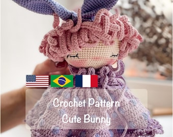 PDF Crochet Pattern Cute Bunny Amigurumi Doll, Stuffed Rabbit Toy Pattern, Step-by-Step Crochet Tutorial, Handmade Gift Idea