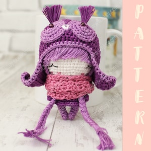 PDF Amigurumi Pattern Doll, Crochet Little Owl, Cute Amigurumi, Crochet Stuffed Toy, Handmade Gift Idea 9 cm/3.5&quot; English