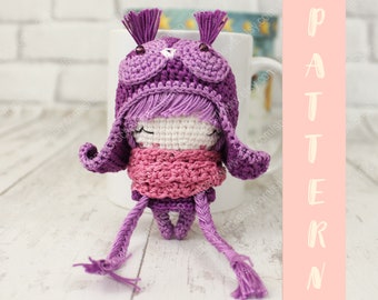 PDF Amigurumi Pattern Doll, Crochet Little Owl, Cute Amigurumi, Crochet Stuffed Toy, Handmade Gift Idea 9 cm/3.5" English