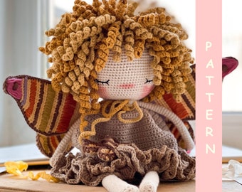 PDF haakpatroon Amigurumi pop vriendelijke vlinder, gehaakt knuffeltje, beste cadeau-idee