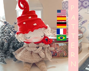 WZÓR NA SZYDEŁKO PDF Amigurumi Mały Grzyb, Szydełkowana Pluszowa Zabawka, Najlepszy Pomysł Na Prezent