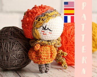 PDF Pattern Crochet Pumpkin, Amigurumi Mini Doll, Small Pumpkin Accessory, Thanksgiving Gift, DIY, Autumn Decor English Espanol Francais