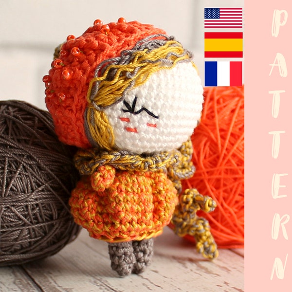 PDF Pattern Crochet Pumpkin, Amigurumi Mini Doll, Small Pumpkin Accessory, Thanksgiving Gift, DIY, Autumn Decor English Espanol Francais