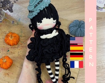 PDF Crochet PATTERN Amigurumi Doll Friendly Witch, Crochet Stuffed Toy, Best Gift Idea